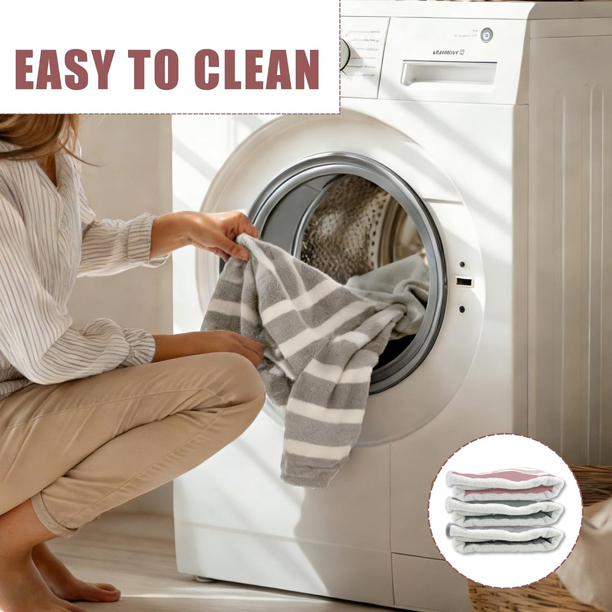 Fast‑Drying Dog Bathrobe, Absorbent Striped Pet Towel, Grey, M