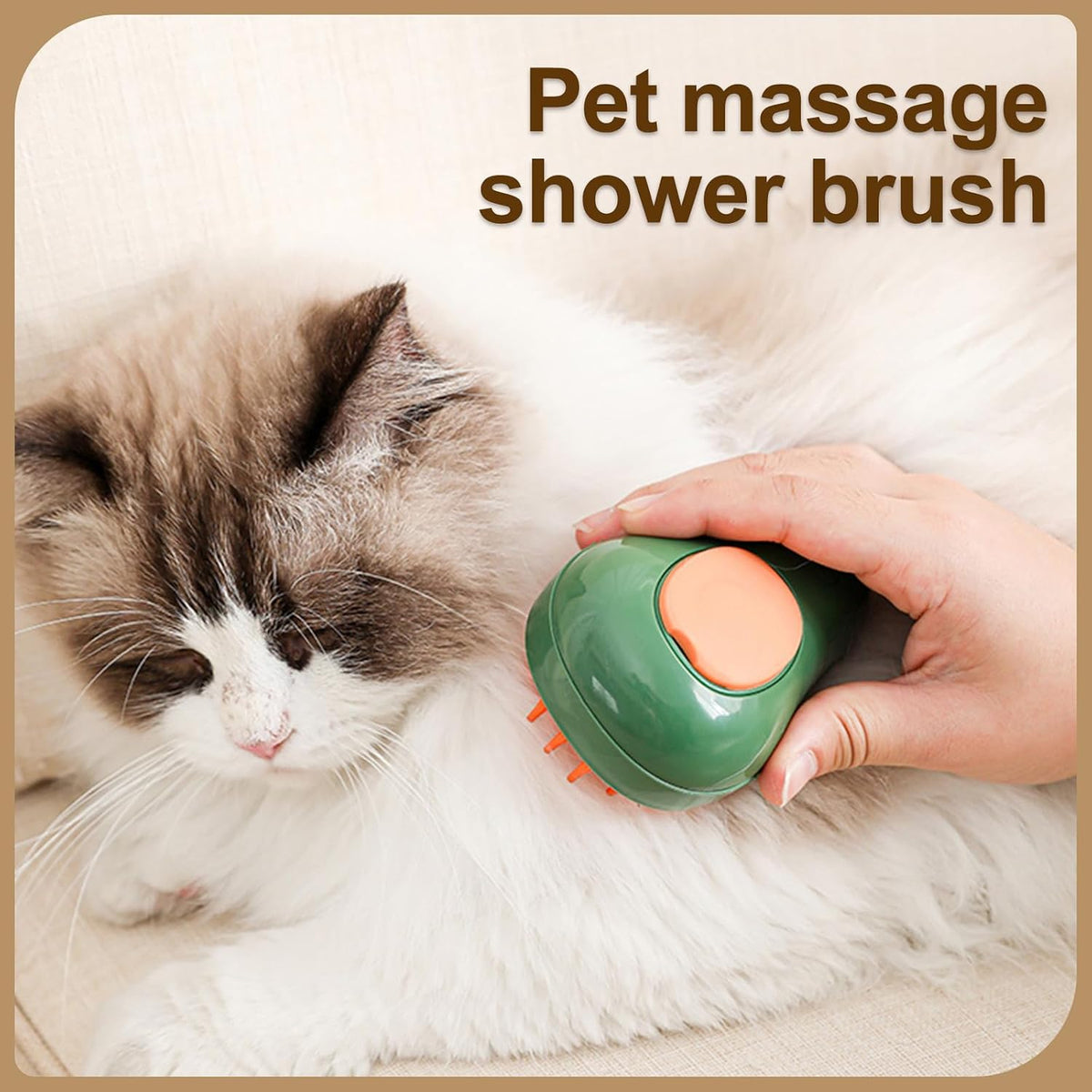 Cat Steam Brush, 3 in 1 Cat Steamy Brush, Silicone Massage Grooming Comb, Pet Hair Cleaning Misting Comb for Kittens(Avocado Green)