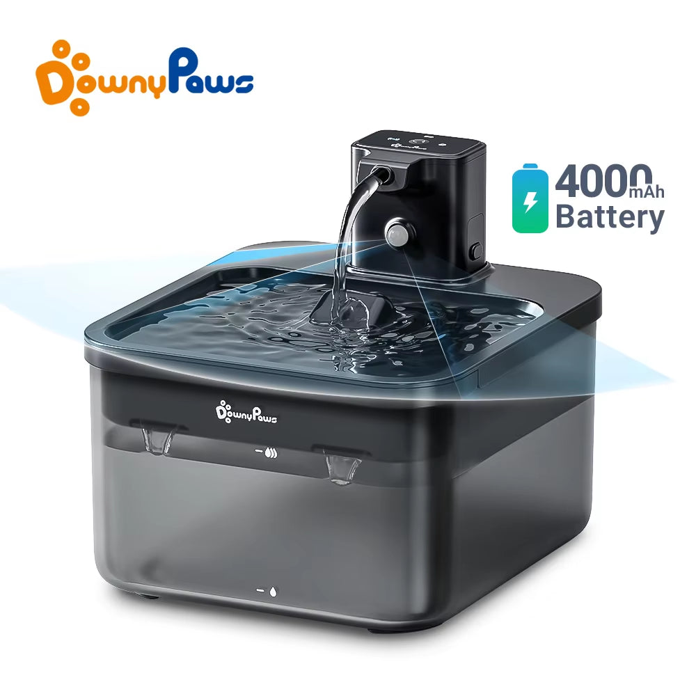 2.5L Automatic Wireless Cat Water Fountain with Motion Sensor - Battery Operated Pet Water Dispenser