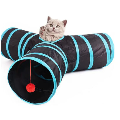 Senhu Y Cat Tunnel Tube 3 Way Cat Tunnels for Indoor Cats, Rabbit Tunnel, Collapsible Kitten Tunnel Toys for Large Cats, Animal Pet Kitty Tunnel Toys