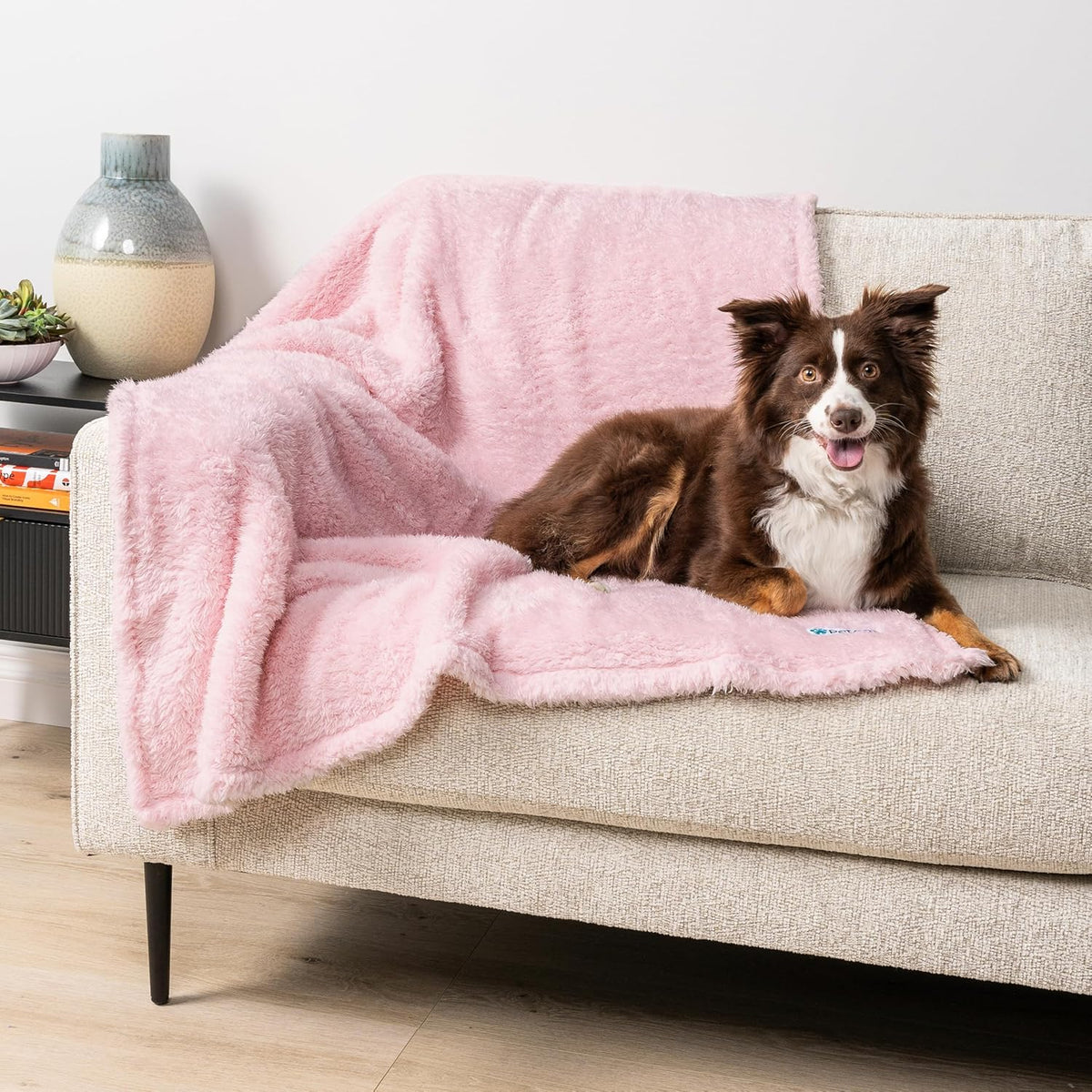 Waterproof Fluffy Sherpa Dog Blanket for Small Pets and Cats, 24" x 32", Pink