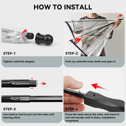 Transparent Dog Umbrella for Small Breed, Clear Walking Umbrella with Strap for Rain/Snow