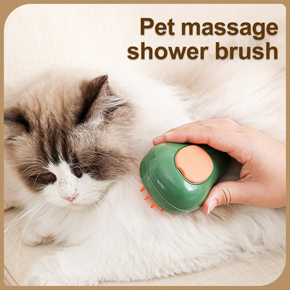 Cat Steam Brush, 3 in 1 Cat Steamy Brush, Silicone Massage Grooming Comb, Pet Hair Cleaning Misting Comb for Kittens(Avocado Green)