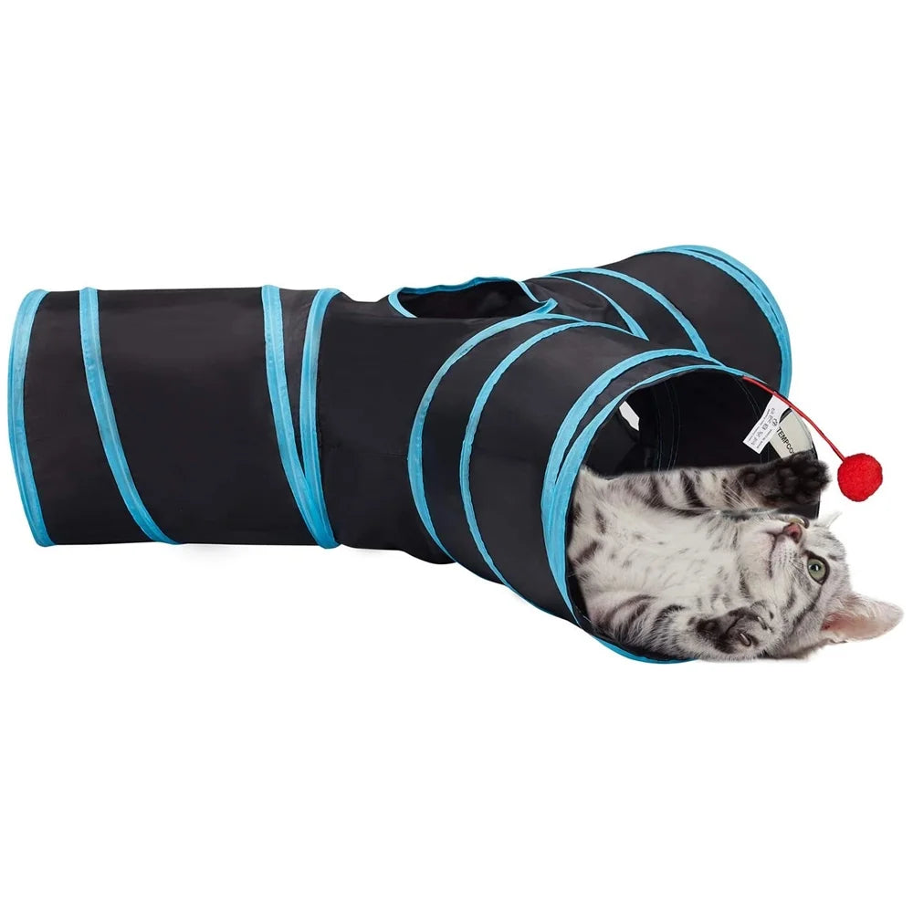 Senhu Y Cat Tunnel Tube 3 Way Cat Tunnels for Indoor Cats, Rabbit Tunnel, Collapsible Kitten Tunnel Toys for Large Cats, Animal Pet Kitty Tunnel Toys