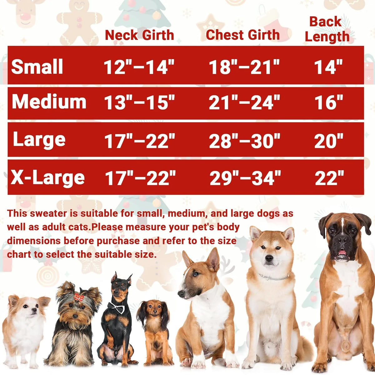 Dog Christmas Sweater - Winter Fleece Holiday Apparel for Small, Medium, Large, and XL Dogs, Snowflake Turtleneck Pullover for Indoor and Outdoor Wear